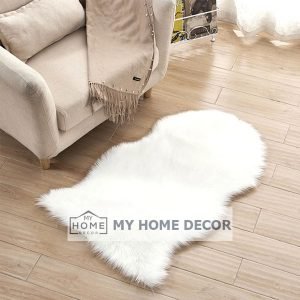White Fluffy Faux Fur Mat
