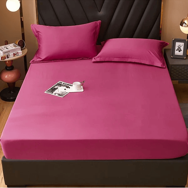 fitted bed sheet pink